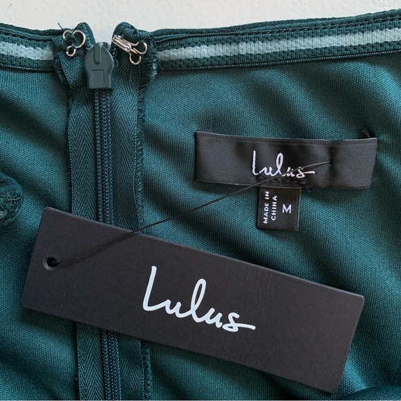 Lulus Medium Demure Aura Emerald Tiered Balloon Sleeve Maxi Dress NWT - Picture 11 of 16